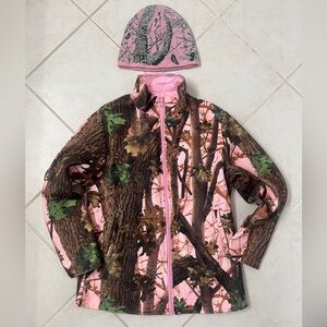 Pink Camo Hat & Reversible Jacket Bundle